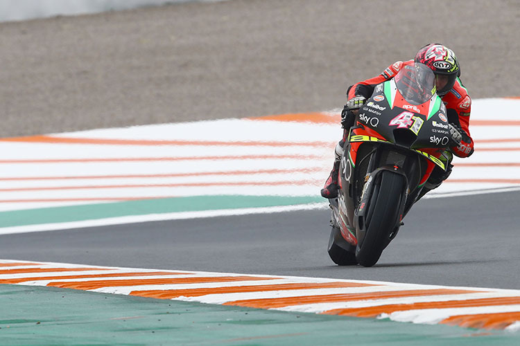 Aleix Espargaró auf der Aprilia in Valencia