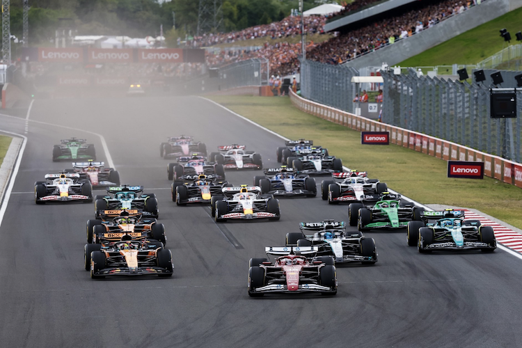 Kurz nach dem Start zum Ungarn-GP