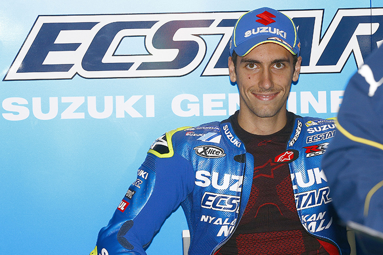 Alex Rins in der Suzuki-Box