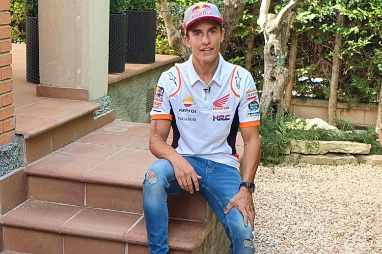 So präsentierte sich Marc Márquez vor zwei Wochen zum Interview