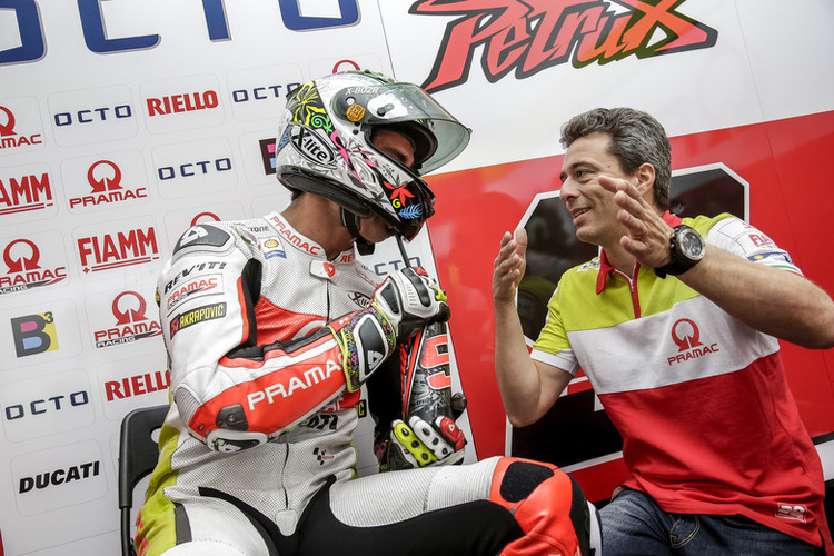 Danilo Petrucci mit Pramac-Teamchef Francesco Guidotti