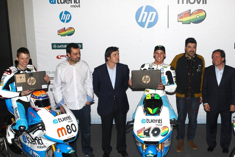 Tito Rabat, Pol ESpargaro und Teamchef Pons (rechts)