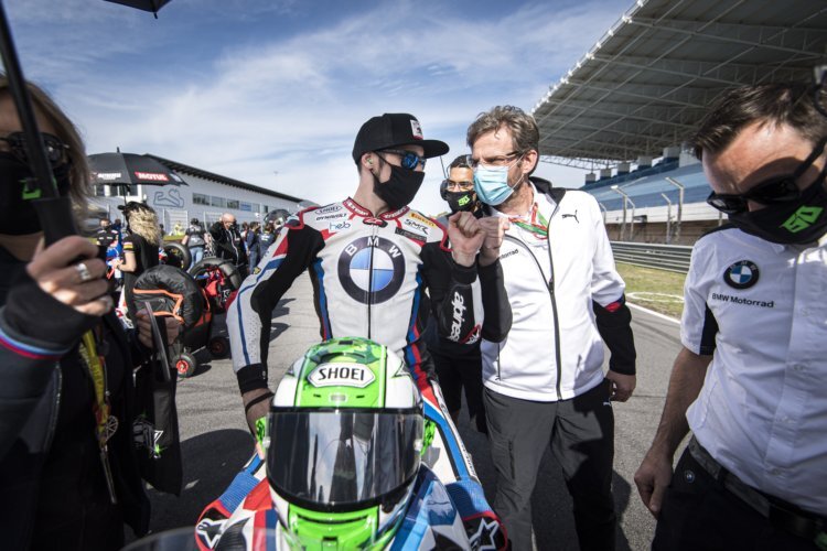 Eugene Laverty und Rennchef Marc Bongers