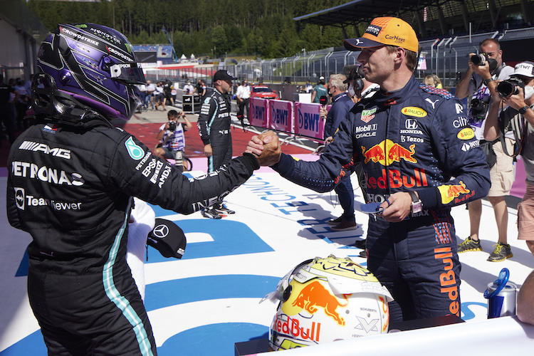 Lewis Hamilton und Max Verstappen teilen sich die erste Startreihe