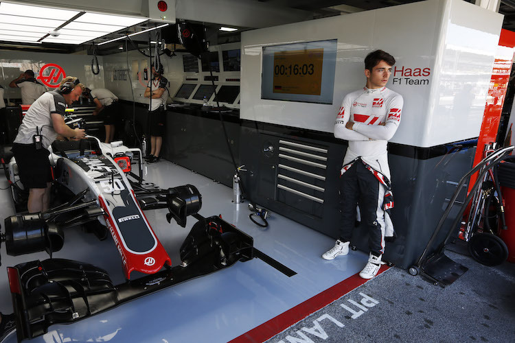 Ferrari-Nachwuchsfahrer Charles Leclerc sass bereits im Haas-Renner