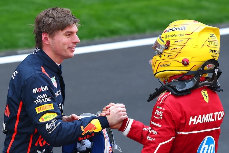 Max Verstappen und Lewis Hamilton