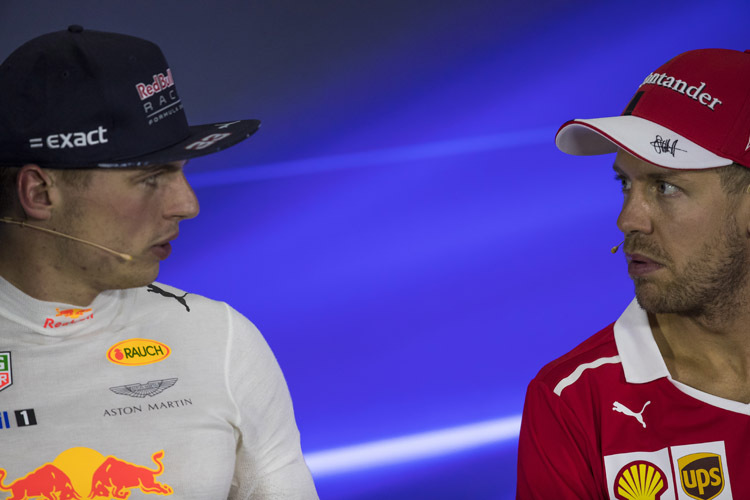 Zwischen Max Verstappen und Sebastian Vettel krachte es schon wieder