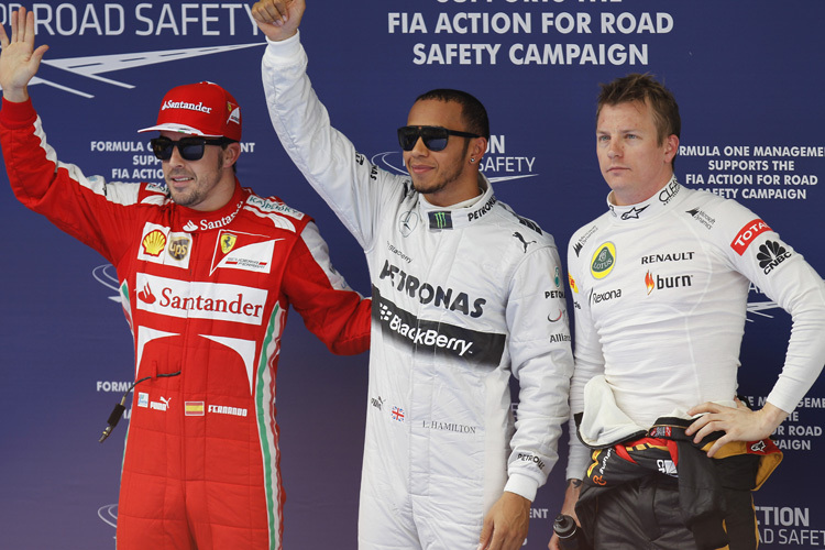 Die schnellsten Drei des Qualifyings zum China-GP: Hamilton, Räikkönen und Alonso
