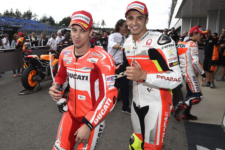 Pramac-Ducati-Pilot Andrea Iannone: «In der zweiten Rennhälfte haben wir uns mehrmals überholt. Andrea Dovizioso konnte härter bremsen als ich»