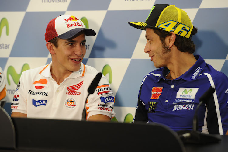 Marc Marquez und Valentino Rossi verstehen sich auf- und abseits der Rennstrecke