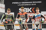 Lausitzring-Podium Lauf 1: Tom Sykes, Chaz Davies und Nicky Hayden