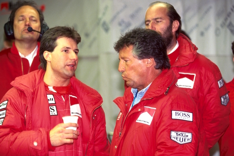 Michael und Mario Andretti: Betretene Mienen bei McLaren 1993