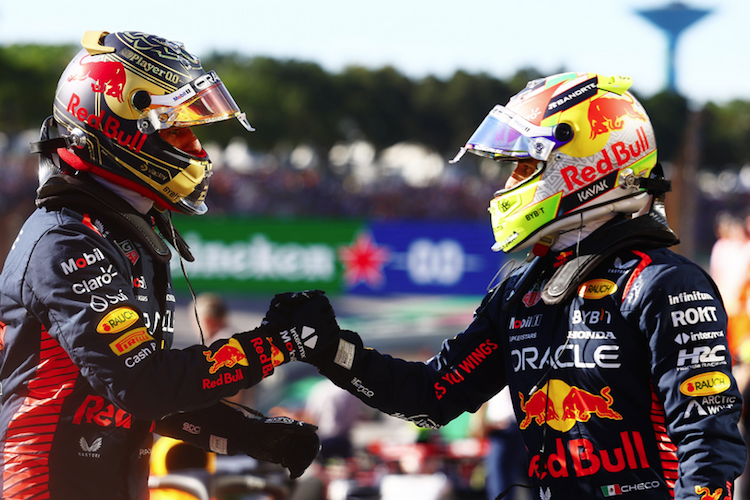 Max Verstappen und Sergio Pérez in Interlagos