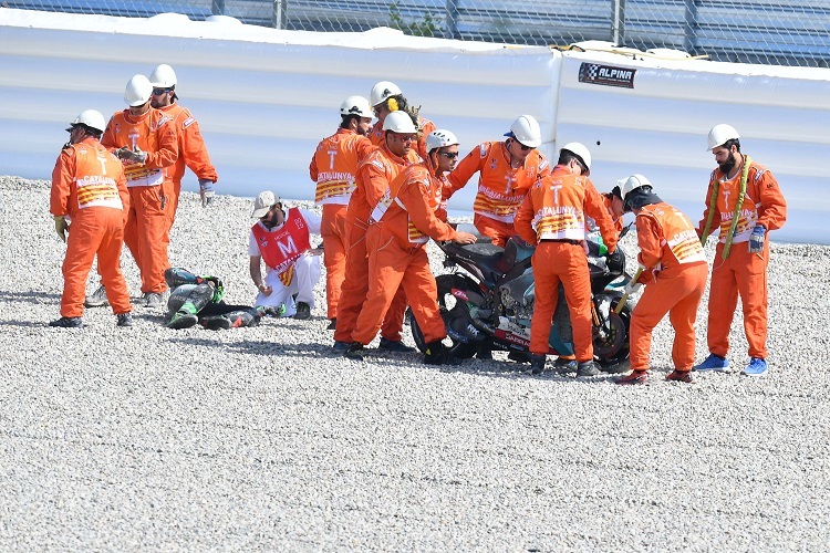 Franco Morbidelli (Petronas Yamaha SRT): Schmerzhafter Sturz am Samstag Morgen, am Nachmittag im Qualifikationsprozedere Startplatz 4 gesichert