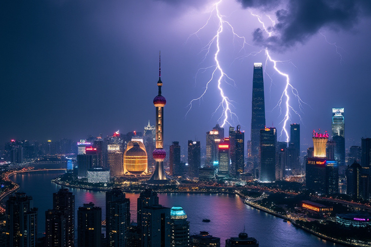 In Shanghai soll es am Montag Regen und Gewitter geben