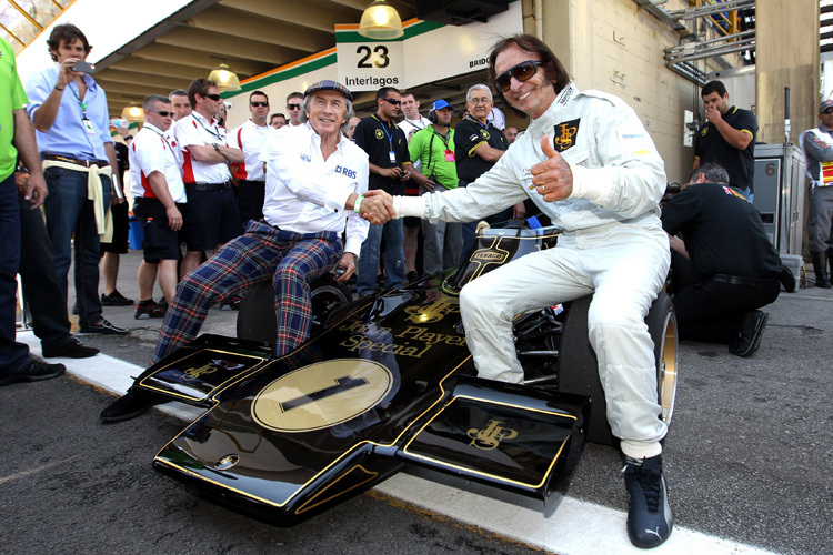 Jackie Stewart und Emerson Fittipaldi in Interlagos