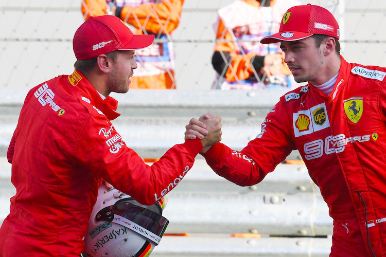 Sebastian Vettel und Charles Leclerc