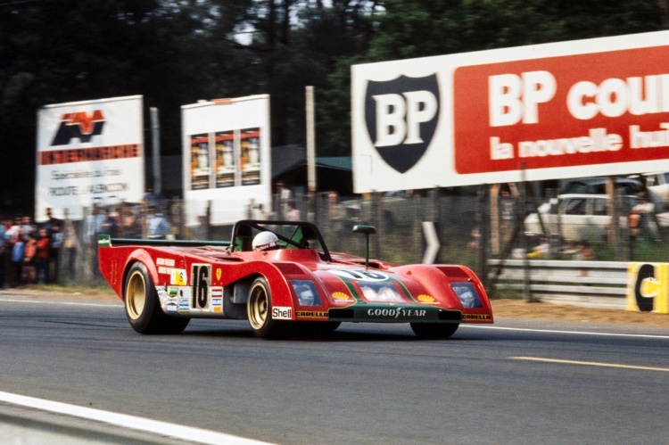 Ein Ferrari 312 PB bei den 24h Le Mans 1973