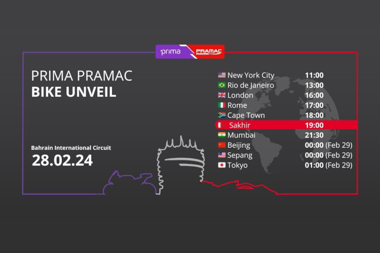 Die Pramac-Ducati für die Saison 2024 wird um 19 Uhr Ortszeit in Sakhir enthüllt