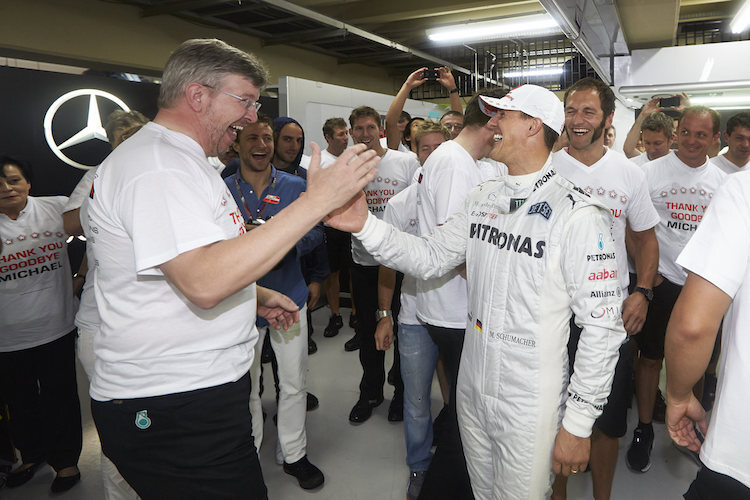 Ross Brawn mit Michael Schumacher