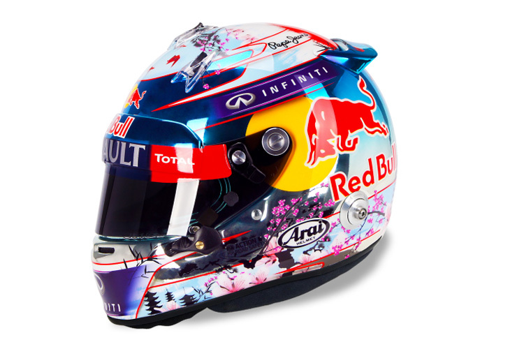 Der neue Helm von Sebastian Vettel – ein Hommage an Japan