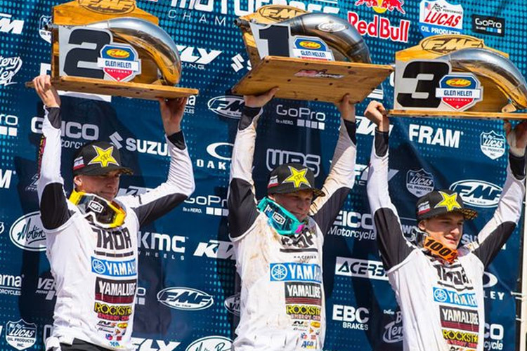 Mit Alex Martin, Jeremy Martin und Cooper Webb gab es in Glen Helen ein reines Yamaha-Podium