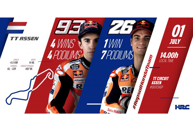 Die bisherige Erfolgsbilanz von Marquez und Pedrosa in Assen