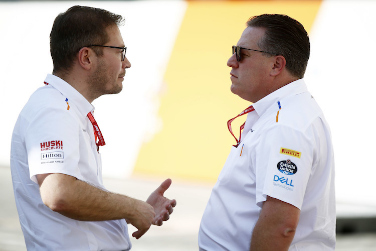 McLaren-Teamchef Andreas Seidl mit CEO Zak Brown