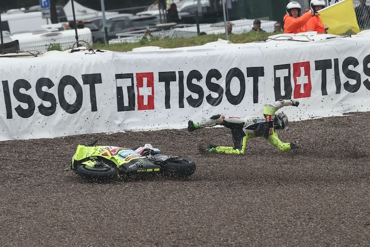 Schwerer Unfall in Kurve 8, Runde 3 für Franco Morbidelli