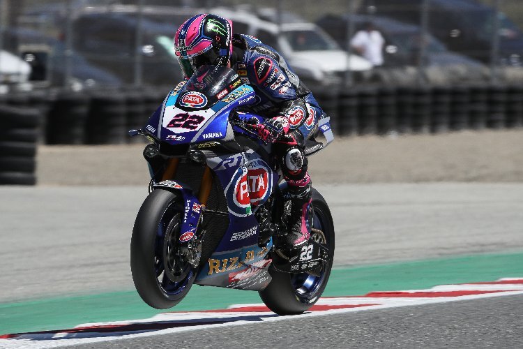 Alex Lowes wurde im ersten SBK-Lauf in Laguna Seca bester Yamaha-Pilot