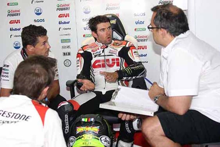 Lucio Cecchinello, Cal Crutchlow, Crew-Chief Christophe Bourguignon