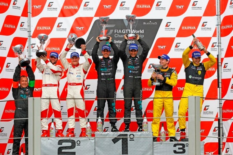 Das Podium in Interlagos