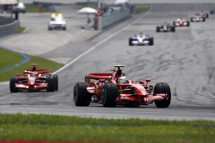 Ferrari 2008: Felipe Massa vor Kimi Räikkönen in Malaysia