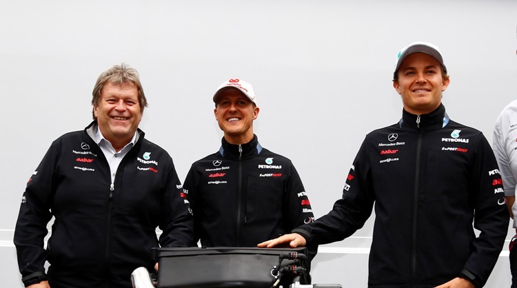 Haug, Schumacher und Rosberg hoffen auf den W03