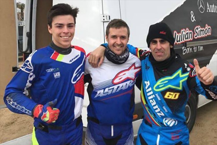 Trainierten gemeinsam in Spanien: Alonso Lopez, Tom Lüthi und Julián Simón