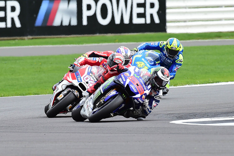 Jorge Lorenzo im Rennen vor Dovizioso, Redding und Aleix Espargaró