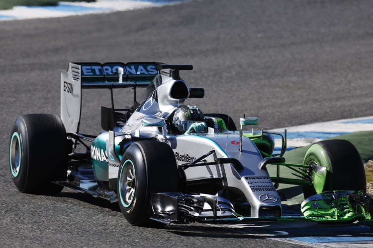 Nico Rosberg war im F1 W06 Hybrid der fleissigste Mann in Jerez