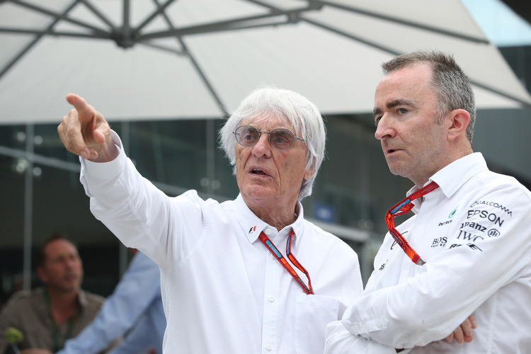 Bernie Ecclestone mit Paddy Lowe, dem langjährigen Technikchef von Mercedes AMG