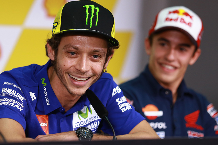 Früher hatten sie Achtung voreinander: Valentino Rossi (li.) und Marc Márquez