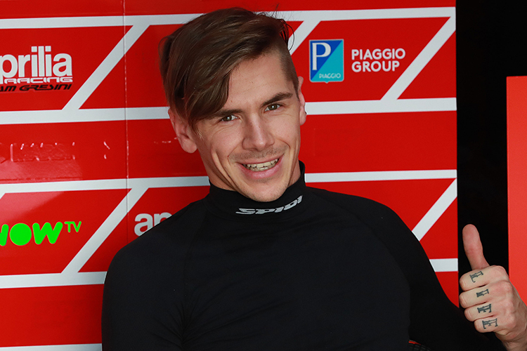 Scott Redding in der Aprilia-Box