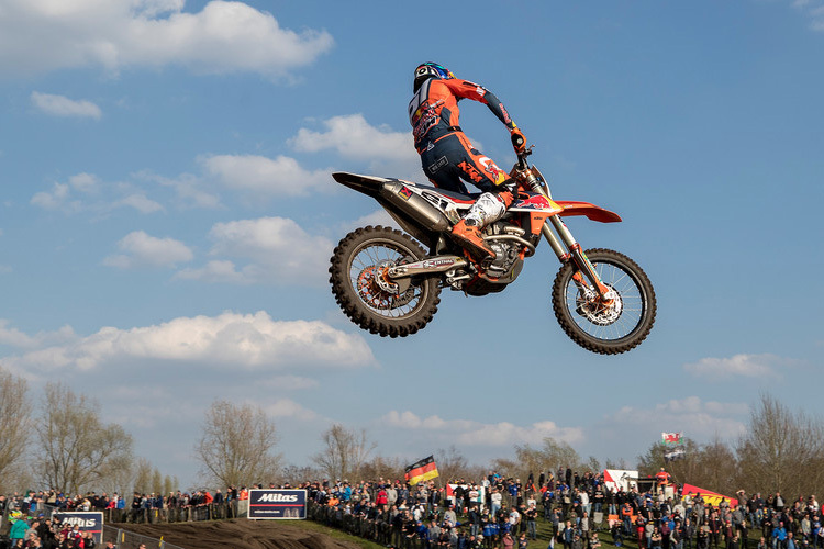 Jorge Prado gewann den ersten MX2-Lauf in Valkenswaard