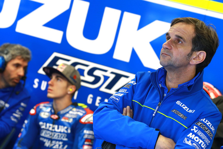 Suzuki-Teammanager Davide Brivio (re.) mit Maverick Vinales