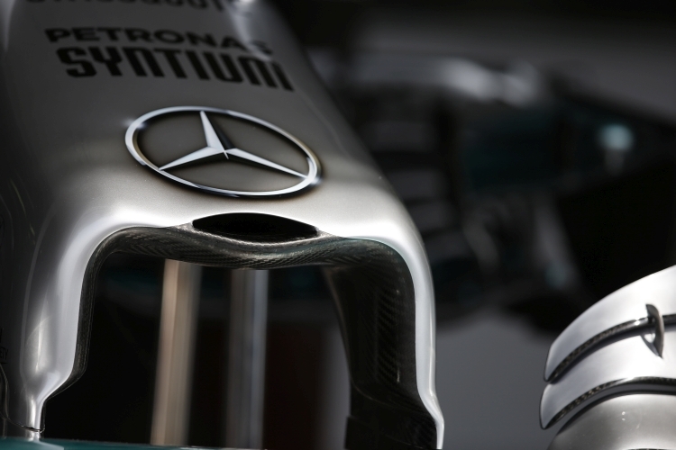 Die Nase des Mercedes F1 W05 Hybrid