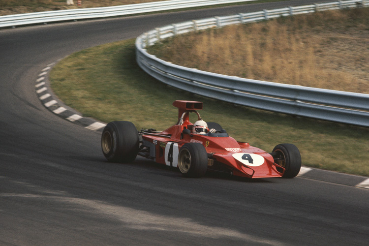 Arturo Merzario 1973 in Watkins Glen im flügellosen Ferrari