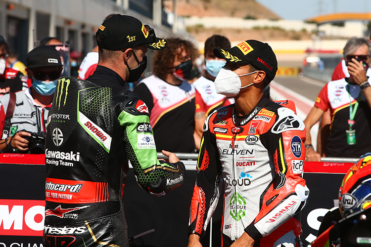 Jonathan Rea (li.) mit Michael Ruben Rinaldi