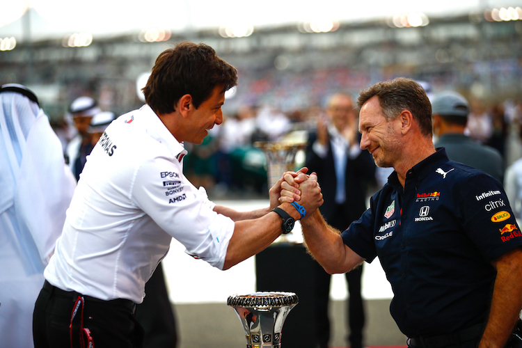 Toto Wolff und Christian Horner vor dem WM-Finale 2021 in Abu Dhabi