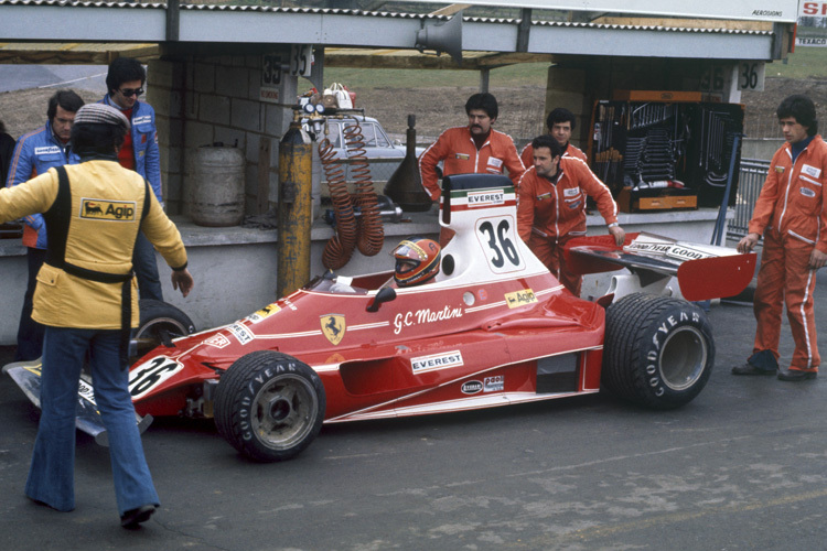 Giancarlo Martini 1976 im von Minardi eingesetzten F1-Ferrari