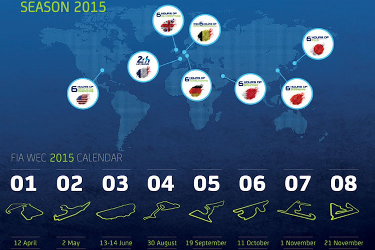 Die WEC-Termine 2015