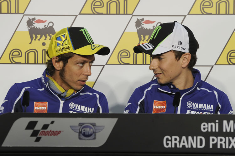 Gemeinsam sind wir stark: Valentino Rossi und Jorge Lorenzo haben ihre Kriegsbeile begraben