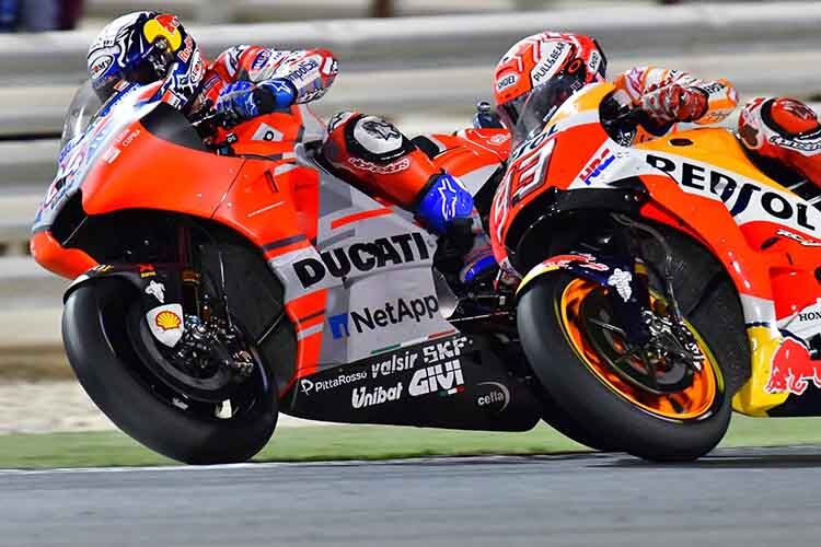 Ducati-Star Dovizioso kann früher und heftiger beschleunigen, Márquez hat keine Chance mehr